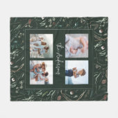 Couverture Polaire Vert moderne élégante aquarelle botanique 4 photo (Devant (Horizontal))