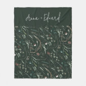 Couverture Polaire Vert moderne élégante aquarelle botanique rustique (Devant)