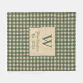 Couverture Polaire Vert monogramme Marron Beige Buffalo à carreaux Co (Devant (Horizontal))