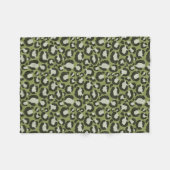 Couverture Polaire Vert mousse Imprimé animalier Taches de léopard Gl (Devant (Horizontal))