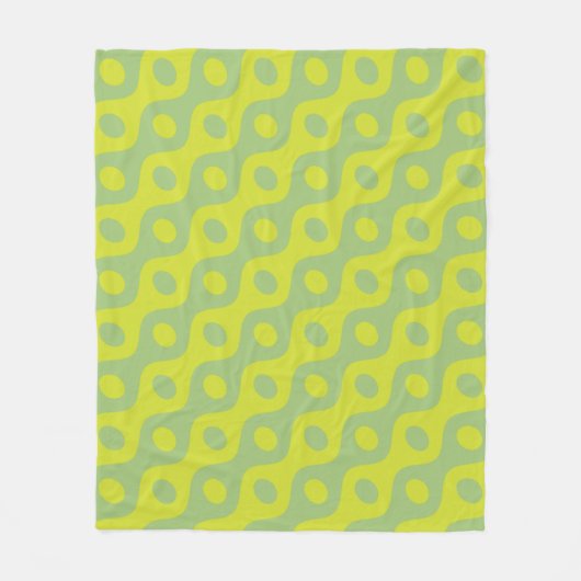 Couverture Polaire Vert néon ovale Cercle Wavy Line Motif moderne (Devant)
