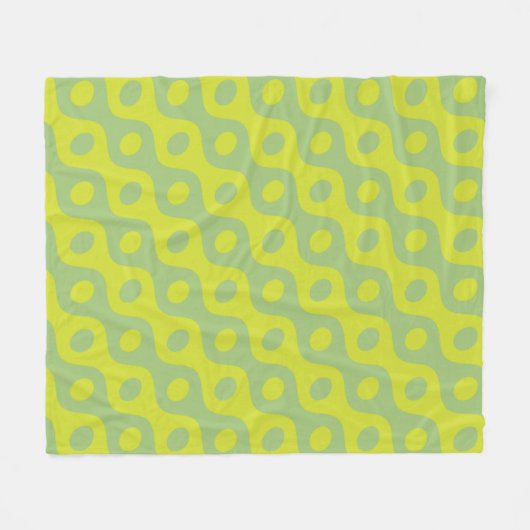Couverture Polaire Vert néon ovale Cercle Wavy Line Motif moderne (Devant (Horizontal))