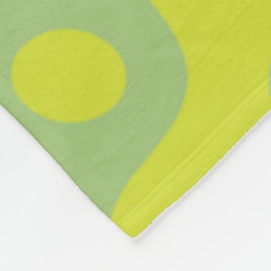 Couverture Polaire Vert néon ovale Cercle Wavy Line Motif moderne (Coin)