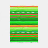 Couverture Polaire Vert Noël créatif rayé (Devant)