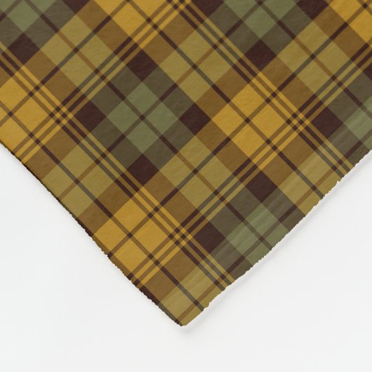 Couverture Polaire Vert, or et plaid rustique Brown (Coin)