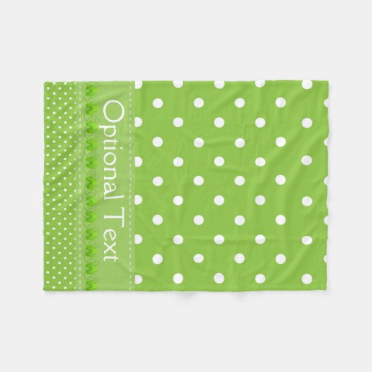 Couverture Polaire Vert, points et Shamrocks (Devant (Horizontal))