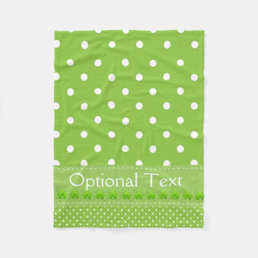 Couverture Polaire Vert, points et Shamrocks (Devant)