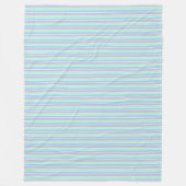 Couverture Polaire Vert pourpre et bleu pastel rayé (Devant)