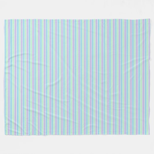 Couverture Polaire Vert pourpre et bleu pastel rayé (Devant (Horizontal))