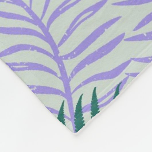 Couverture Polaire Vert pourpre Tropical Fern Botanique Printemps été (Coin)