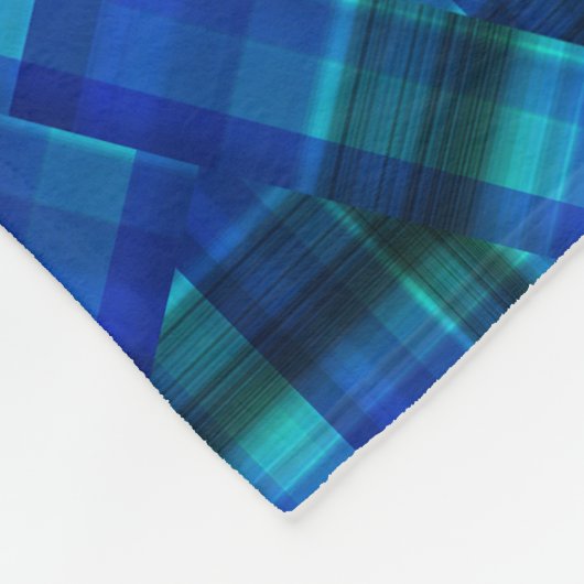 Couverture Polaire Vert rose bleu violet Tartwork Design, (Coin)