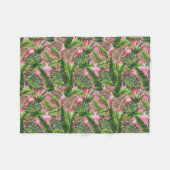 Couverture Polaire Vert rose Jungle tropicale Botanique (Devant (Horizontal))