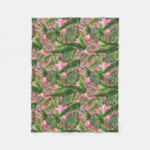 Couverture Polaire Vert rose Jungle tropicale Botanique (Devant)