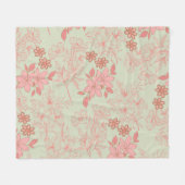 Couverture Polaire Vert rose Tropical Floral Botanique Printemps été (Devant (Horizontal))