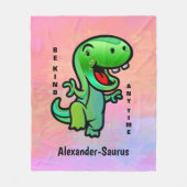 Couverture Polaire Vert Sourire Dinosaure Be Kind Enfant Personnalise (Devant)