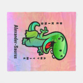 Couverture Polaire Vert Sourire Dinosaure Be Kind Enfant Personnalise (Devant (Horizontal))