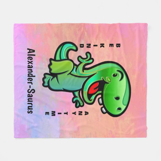 Couverture Polaire Vert Sourire Dinosaure Be Kind Enfant Personnalise (Devant (Horizontal))