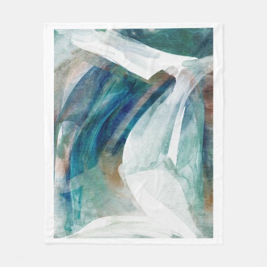 Couverture Polaire Vert Turquoise Abstrait (Devant)