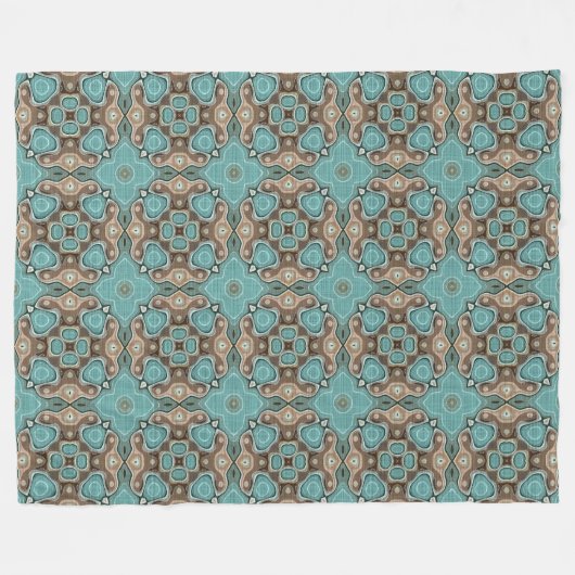 Couverture Polaire Vert Turquoise Brown Hip Bohemian Bali Art Motif (Devant (Horizontal))