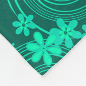 Couverture Polaire vert turquoise motif floral clair (Coin)