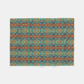 Couverture Polaire Vert turquoise Turquoise Aqua Blue Orange Tribal A (Devant (Horizontal))