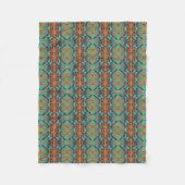 Couverture Polaire Vert turquoise Turquoise Aqua Blue Orange Tribal A (Devant)