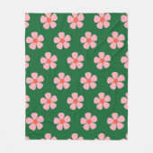 Couverture Polaire Vert Y2K Vibrant Fleur sauvage Bold Retro Spring (Devant)