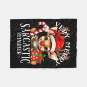 Couverture Polaire Very Merry Sarcastic Reindeer Matching Christmas  (Devant (Horizontal))
