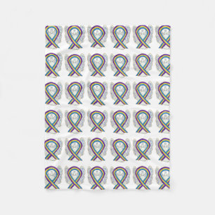 Couverture Polaire Vessie Cancer Ange Sensibilisation Ruban Soft Blan