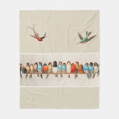 Couverture Polaire Vestige de style vintage d'oiseaux perchés (Devant)