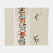 Couverture Polaire Vestige de style vintage d'oiseaux perchés (Devant (Horizontal))