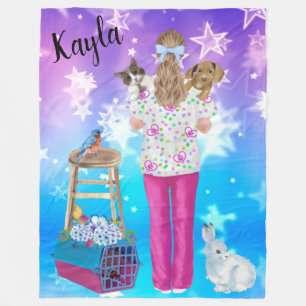 Couverture Polaire Vet Tech Personnalisé Chat, Chien, Oiseau, Lapin