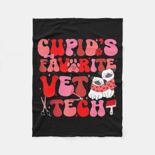 Couverture Polaire Vet Tech Valentines Day Veterinary Vet Student Vet (Devant)