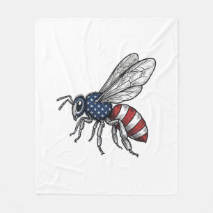 Couverture Polaire Vêtement graphique vectoriel abeille patriotique v