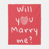 Couverture Polaire Veux-tu m'épouser Coeur Rouge Romantique Propositi (Devant)