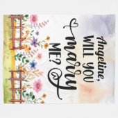 Couverture Polaire Veux-Tu M'Épouser ? Proposition de mariage Fleurs  (Devant (Horizontal))