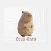 Couverture Polaire Vibes Coco-Bara. Coeur Capybara : Couture de coco (Devant (Horizontal))