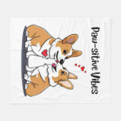 Couverture Polaire Vibes Corgis en amour (Devant (Horizontal))