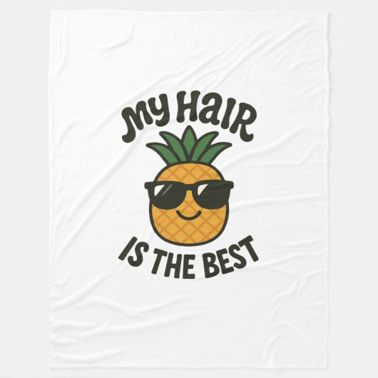 Couverture Polaire Vibes d'ananas cool - Meilleur design de cheveux (Devant)