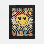 Couverture Polaire Vibes de 4e année Retro Enseignant 1er jour de Sch (Devant)