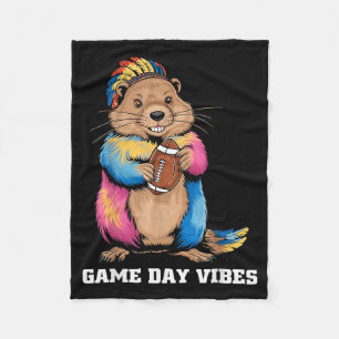 Couverture Polaire Vibes de jour de jeu Tribal Groundhog tenant un ba