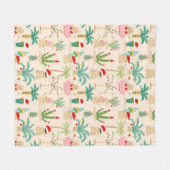 Couverture Polaire Vibes de vacances tropicales Motif de Noël (Devant (Horizontal))