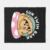 Couverture Polaire Vibes d'été Chien - Chiot flottant avec lunettes d (Devant (Horizontal))