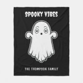 Couverture Polaire Vibes éffrayantes Ghost Halloween Noir Et Blanc (Devant)