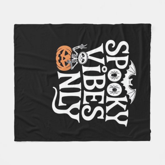 Couverture Polaire Vibes éffrayantes uniquement Halloween Sloth T-Shi (Devant (Horizontal))