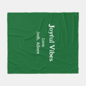 Couverture Polaire Vibes Joyeuses vertes vacances de Noël amour famil (Devant (Horizontal))