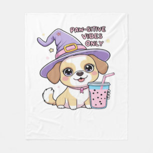 Couverture Polaire Vibes Paw-Stive Seulement Chien mignon Avec Bubble