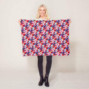 Couverture Polaire Vibes positives Bleu rouge blanc