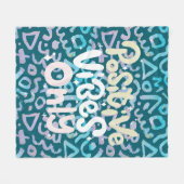 Couverture Polaire Vibes positives uniquement géométriques vertes (Devant (Horizontal))