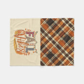 Couverture Polaire Vibes Rustiques Automne Brûlé Orange Plaid Imprime (Devant (Horizontal))